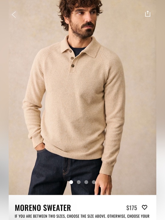 Sezane Other - Sezane, Paris Light Beige Merino Knit Polo Sweater